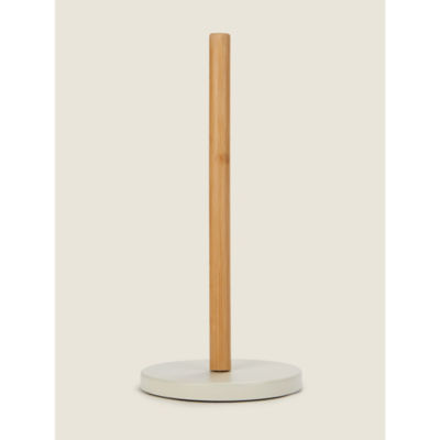 George Home Cream Bamboo Toilet Roll Stand