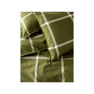 Stacey Solomon green check reversible duvet set double - British product