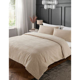 ASDA George Home Natural Pop Checked Waffle Duvet Set Super King- Buy online at McGrocer