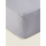 George Home Grey Plain Soft Touch Fitted Sheet - Double