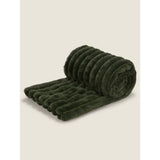 ASDA George Home Green Ribbed Faux Fur Throw 150 x 120 cm- Buy online at McGrocer