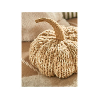 Stacey Solomon knitted pumpkin cushion 12x22 cm (British brand)