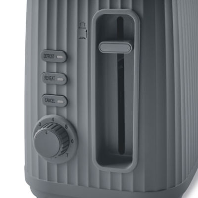 George Home grey ribbed 2-slice toaster - British product