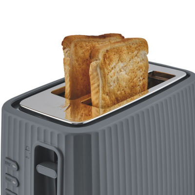 George Home grey ribbed 2-slice toaster - British product