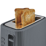 George Home grey ribbed 2-slice toaster - British product