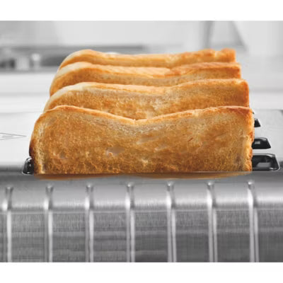 George Home White Stainless Steel 4-Slice Toaster, UK version