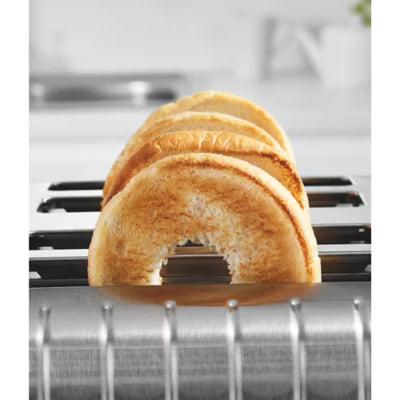 George Home White Stainless Steel 4-Slice Toaster, UK version