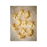 George Home Gold-Tone Beaded Edge Moon Star String Lights 210cm