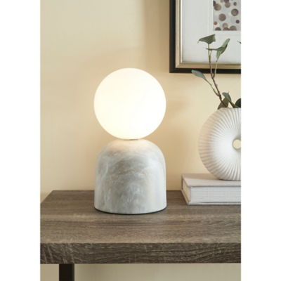 George Home grey marble glass sphere LED lamp 14x14x26cm, UK version