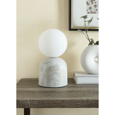 George Home grey marble glass sphere LED lamp 14x14x26cm, UK version