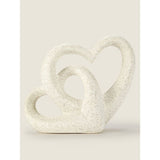 ASDA George Home White Textured Heart Ornament Ceramic Home Decoration 18.3 x 7.8 x 15.2 cm- Buy online at McGrocer