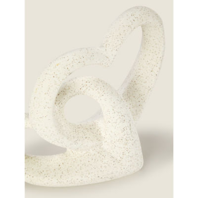 George Home white textured heart ornament 18.3x7.8x15.2cm, UK version