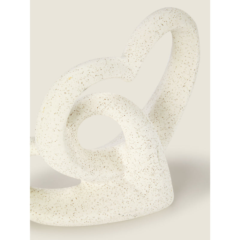 George Home white textured heart ornament 18.3x7.8x15.2cm, UK version