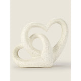 George Home white textured heart ornament 18.3x7.8x15.2cm, UK version