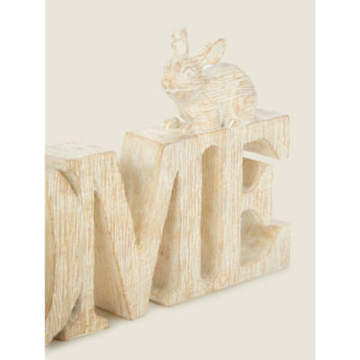 George Home natural bunny sign 25 x 5.5 x 11.8 cm - British product