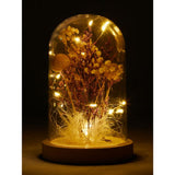 George Home yellow dry flower bell jar with LED light, UK version