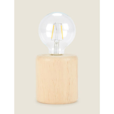 George Home natural pale wood base table lamp, UK version