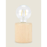 George Home natural pale wood base table lamp, UK version