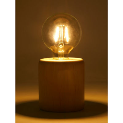 George Home natural pale wood base table lamp, UK version