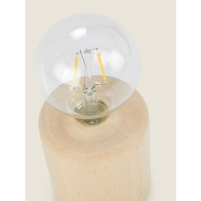 George Home natural pale wood base table lamp, UK version