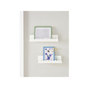 George Home White Scalloped Wall Shelf Set of 2