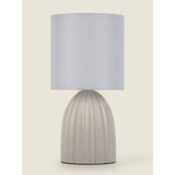 ASDA George Home Grey Mini Scallop Ceramic Table Lamp 12x12x23.5cm- Buy online at McGrocer