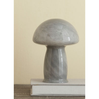 George Home grey glass mushroom portable table lamp, UK version