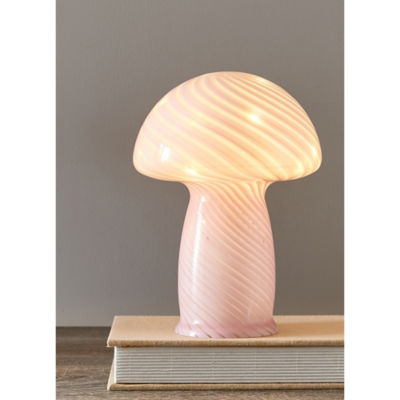 George Home pink mushroom glass lamp (British brand)