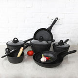 ASDA Black Marble Effect Soft Grip Non-Stick Pan Set - 7 Pieces- Buy online at McGrocer