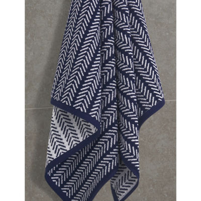 George Home navy herringbone hand towel 50 x 90cm, UK version