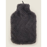 ASDA George Home Charcoal Brushed Chevron Faux Fur Hot Water Bottle- Buy online at McGrocer
