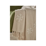 At Home with Stacey Solomon natural snowflake Christmas throw 150x120cm (British brand)
