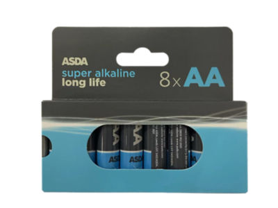 ASDA super alkaline AA batteries 8 pack - British product