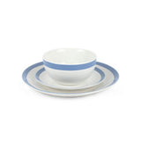 George Home white and blue stripe dinner set 12 piece, UK version