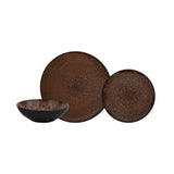 George Home Brown Reactive Glaze Stoneware Dinner Set 12 Piece
