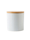 George Home White Knitted Ceramic Canister