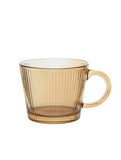 George Home Amber Ribbed Glass Cappuccino Mug, UK version