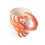 George Home white and orange crab-shaped ceramic mug, UK version