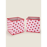 George Home pink strawberry storage cube set of 2, UK version