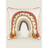 George Home natural tufted rainbow square cushion 30x25x6cm, UK version