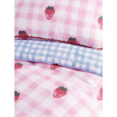 George Home pink strawberry reversible toddler duvet set, UK version