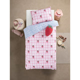 George Home pink strawberry reversible toddler duvet set, UK version
