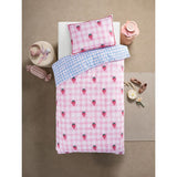 George Home pink strawberry reversible toddler duvet set, UK version