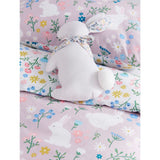 George Home ditsy floral bunny reversible cotton toddler duvet set, UK version