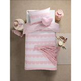 George Home Pink Scallop Microfibre Reversible Duvet Set Single