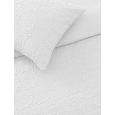 George Home White Embossed Flower Duvet Set -Single