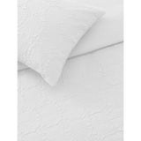 George Home White Embossed Flower Duvet Set -Single