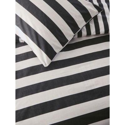 George Home humbug stripe reversible duvet set double, UK version