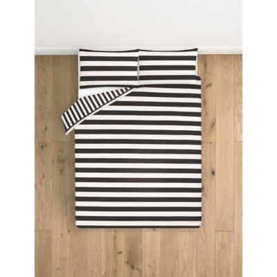 George Home humbug stripe reversible duvet set double, UK version