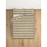George Home Green & White Humbug Stripe Reversible Duvet Set Double, UK version